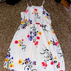 white floral patterned dress